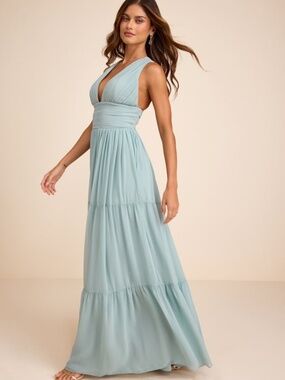 laurette airy maxi dress LORYN V-Neck Ruffle Maxi Dress  Short Sleeve A-Line Cotton Dress for Women